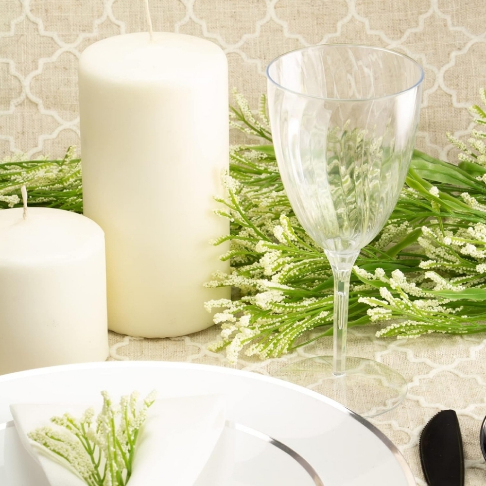 Lillian Tablesettings Premium Wine Glasses 8 oz. Clear Hard Plastic 96ct